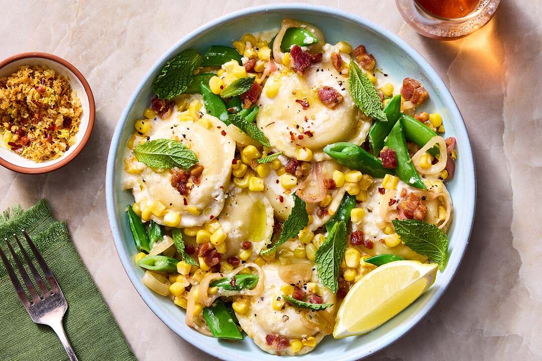 Burrata Ravioli & Crispy Pancetta
