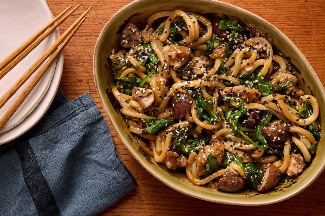 Maple-Miso Pork & Udon Bake