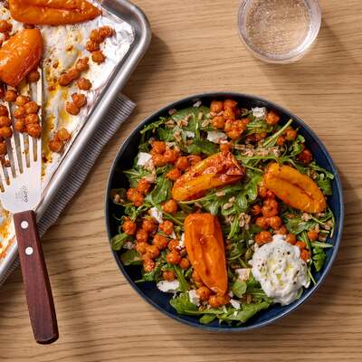 Red Pepper Pesto Chickpea Bowls