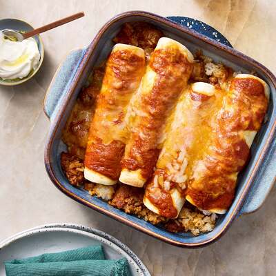 Smoky Pork & Bell Pepper Enchiladas