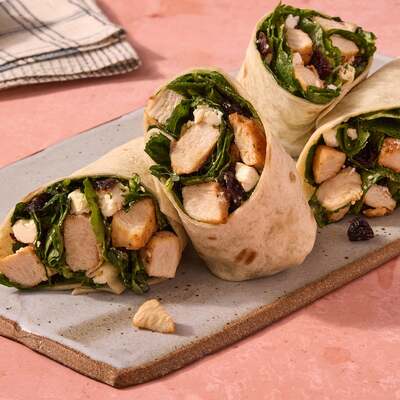 Chicken, Feta & Baby Kale Wraps
